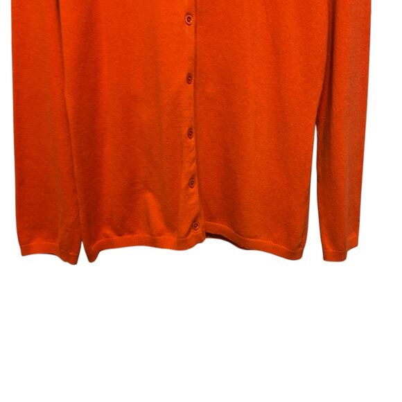 Bamboo Traders‎ Women Cardigan Sweater L Orange Button Up Layering Preppy Office - Picture 6 of 9